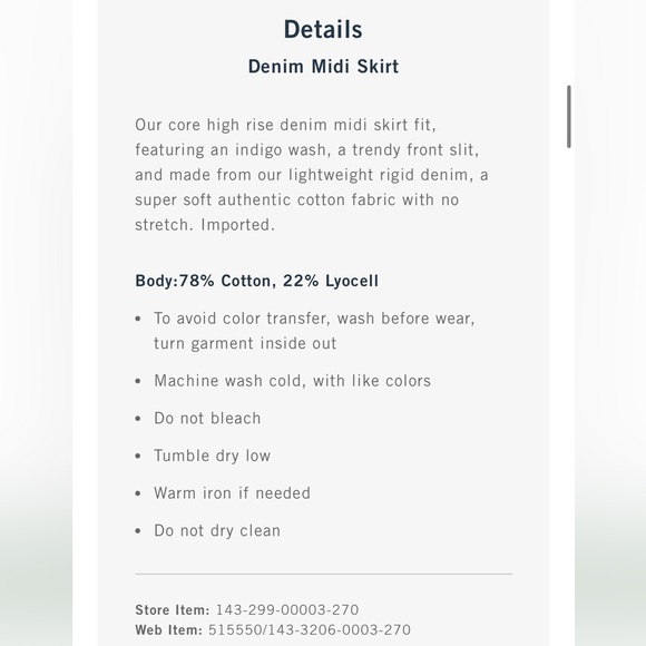 Abercrombie & Fitch Denim Midi Skirt - Picture 4 of 4